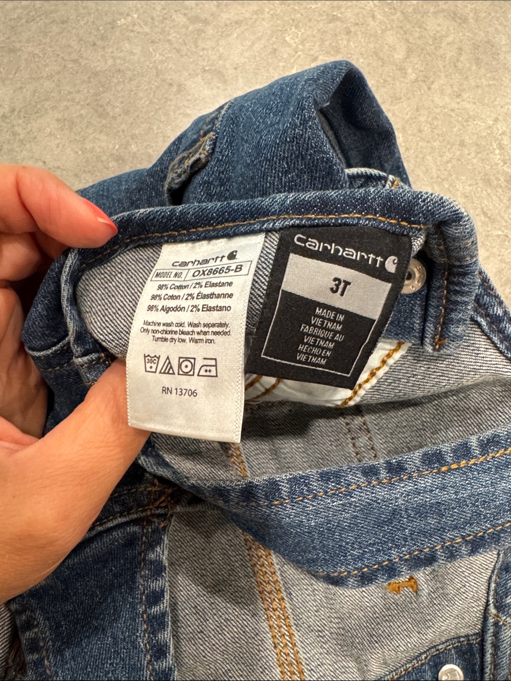 Carhartt Kids Blue Denim Relaxed Overalls - Picture 4 of 5
